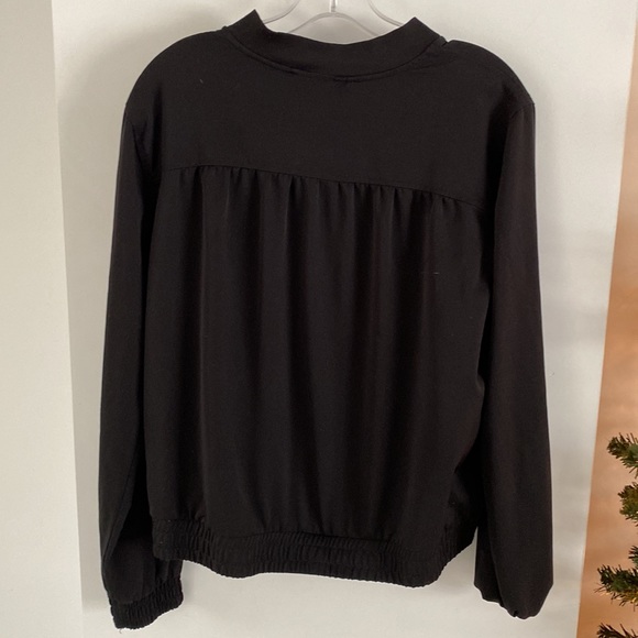 OLD NAVY ACTIVE black bomber jacket zipper large L - Picture 4 of 4